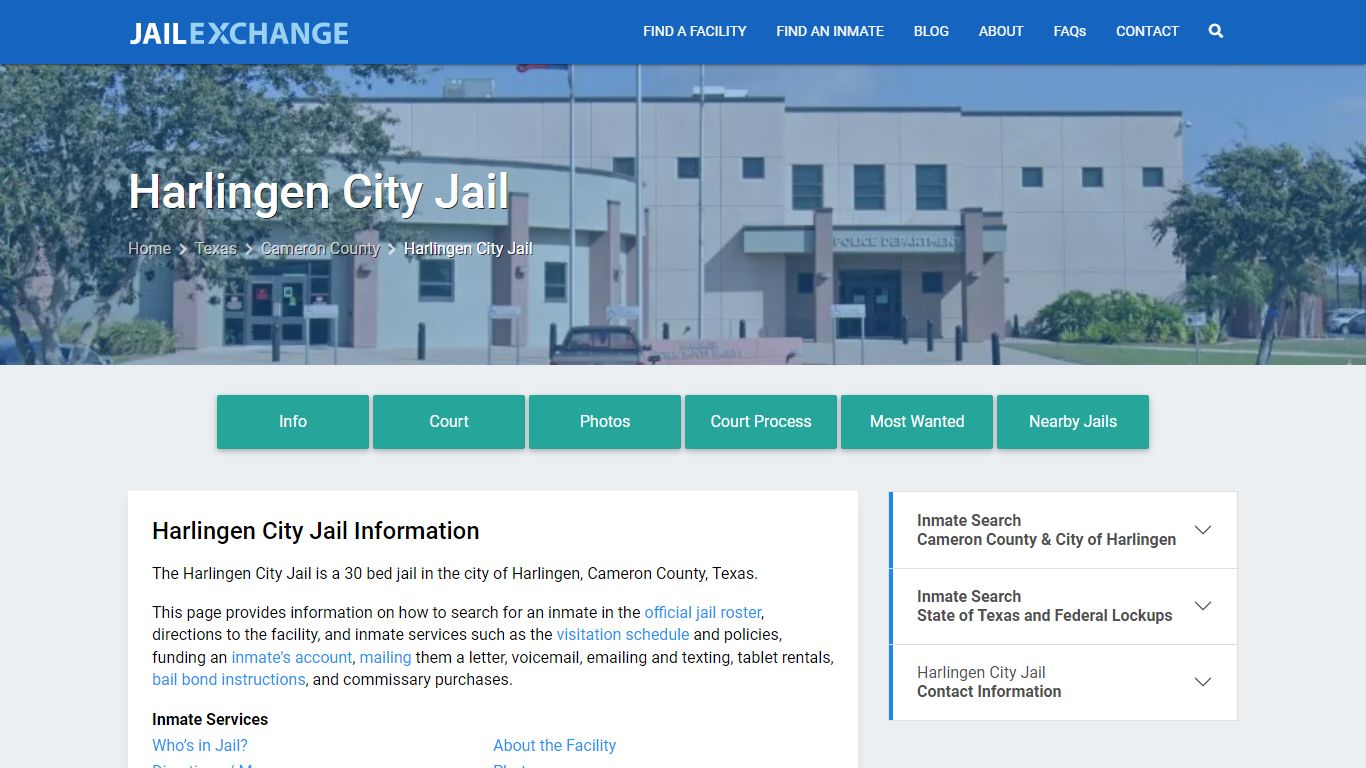 Harlingen City Jail, TX Inmate Search, Information